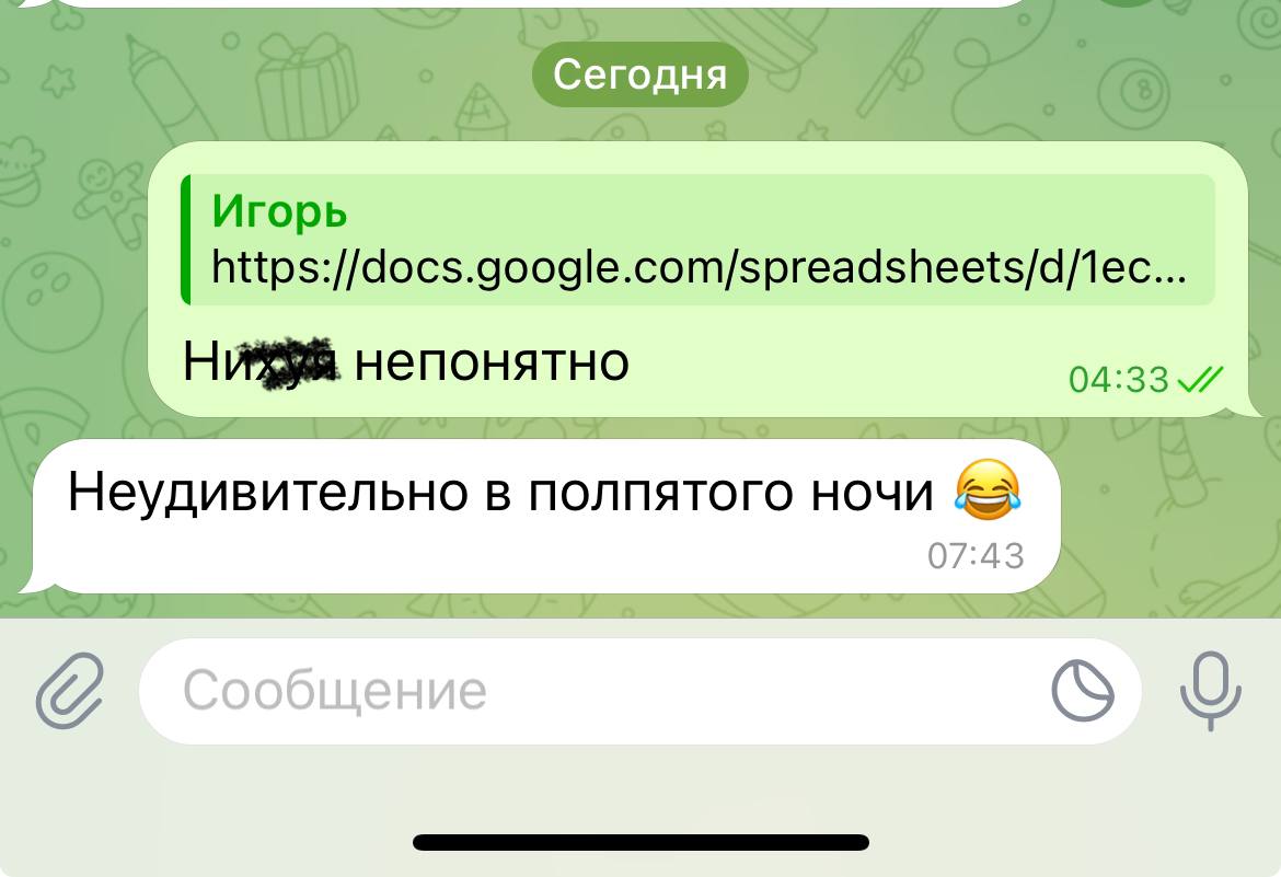 Ой, ну скажите что вы в полпятого ночи никакие таблички не смотрите!
Не поверю ни за что! | Сетка — социальная сеть от hh.ru