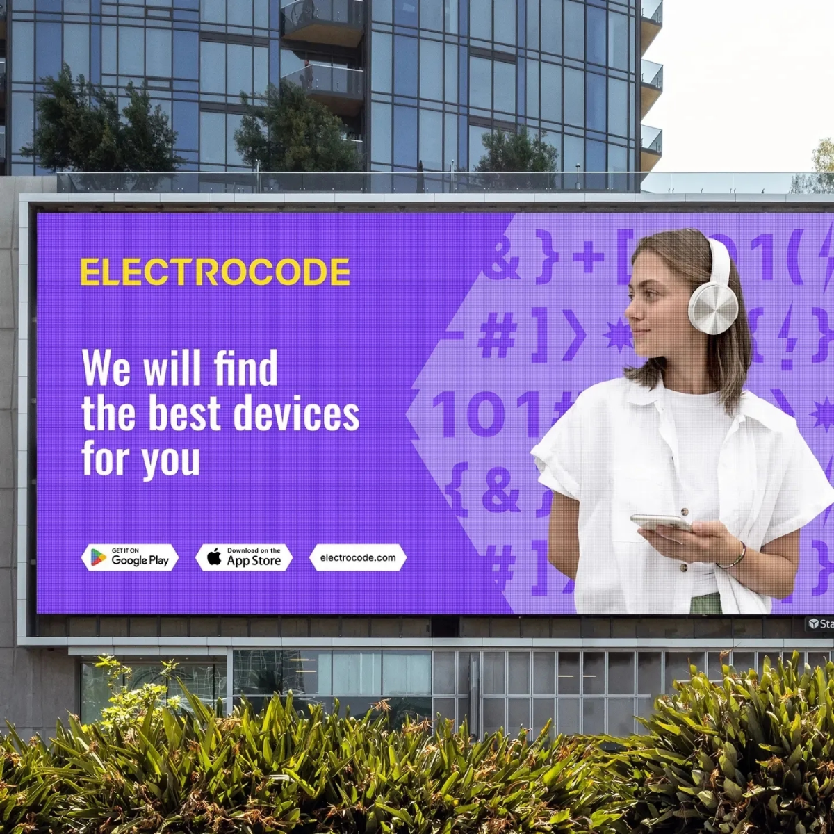 Айдентика для магазинов электроники Electrocode
Требовалось разработать логотип, фирменный стиль и различные носители
Логотип был разработан в двух вариантах: шрифтовом и коротком | Сетка — социальная сеть от hh.ru