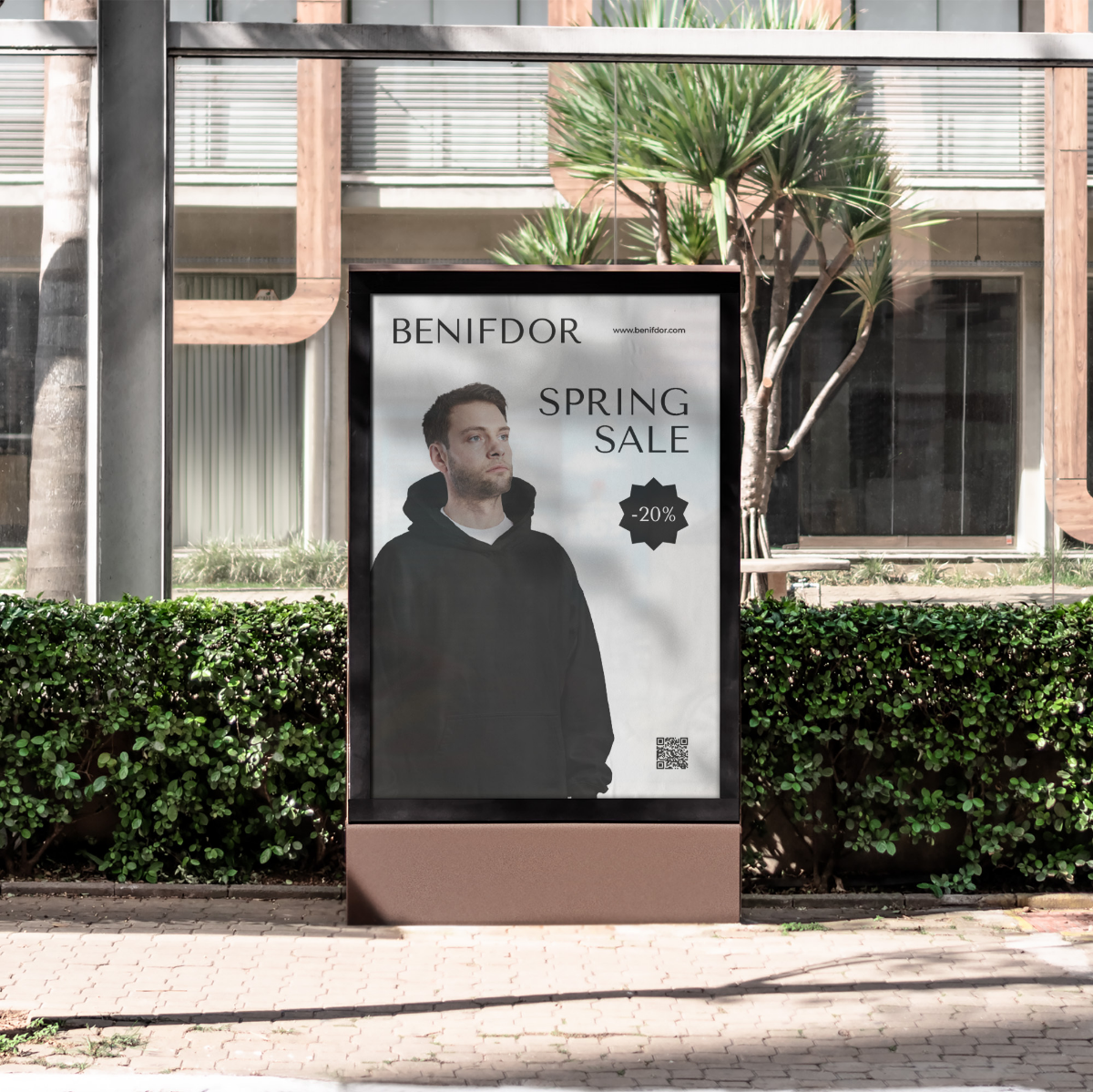 Айдентика для магазинов одежды BENIFDOR
Требовалось разработать нейминг, логотип, фирменный стиль и различные носители.
Логотип представлен в двух вариантах: шрифтовом и знаке | Сетка — социальная сеть от hh.ru