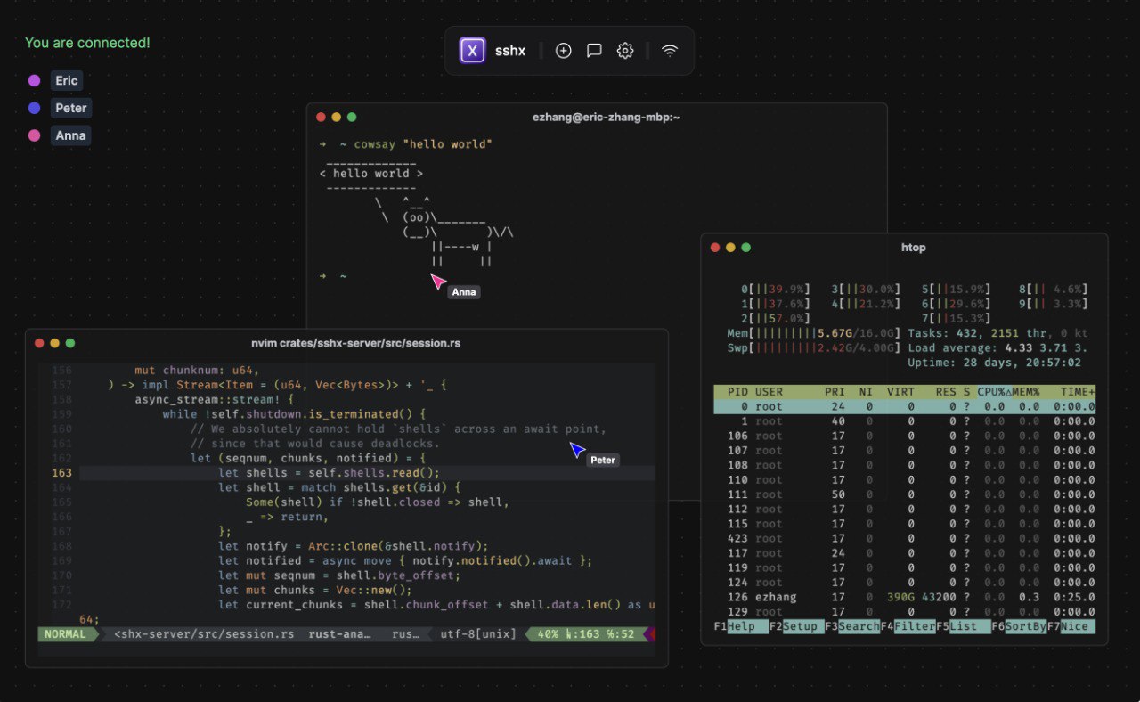 sshx - a secure web-based, collaborative terminal
https://github.com/ekzhang/sshx | Сетка — социальная сеть от hh.ru