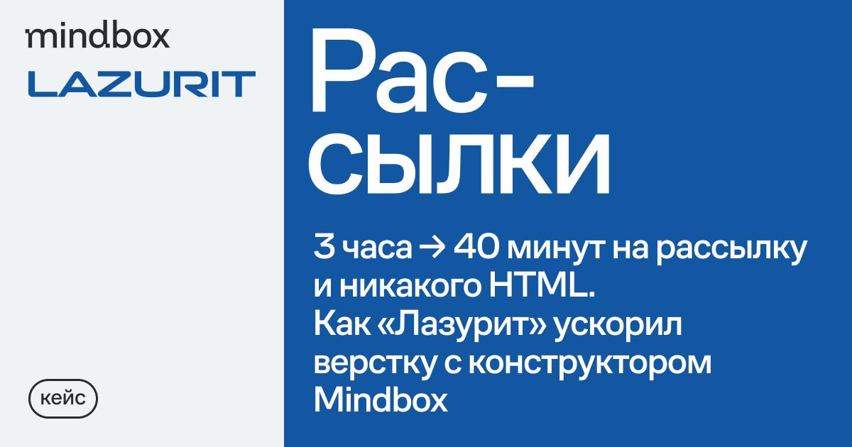 Верстка писем «Лазурита» в феврале 2023 года:
— HTML,
— неоднородный дизайн,
— съезжающие блоки,
— несколько итераций правок,
❌ до 3 часов на персонализированную рассылку | Сетка — социальная сеть от hh.ru