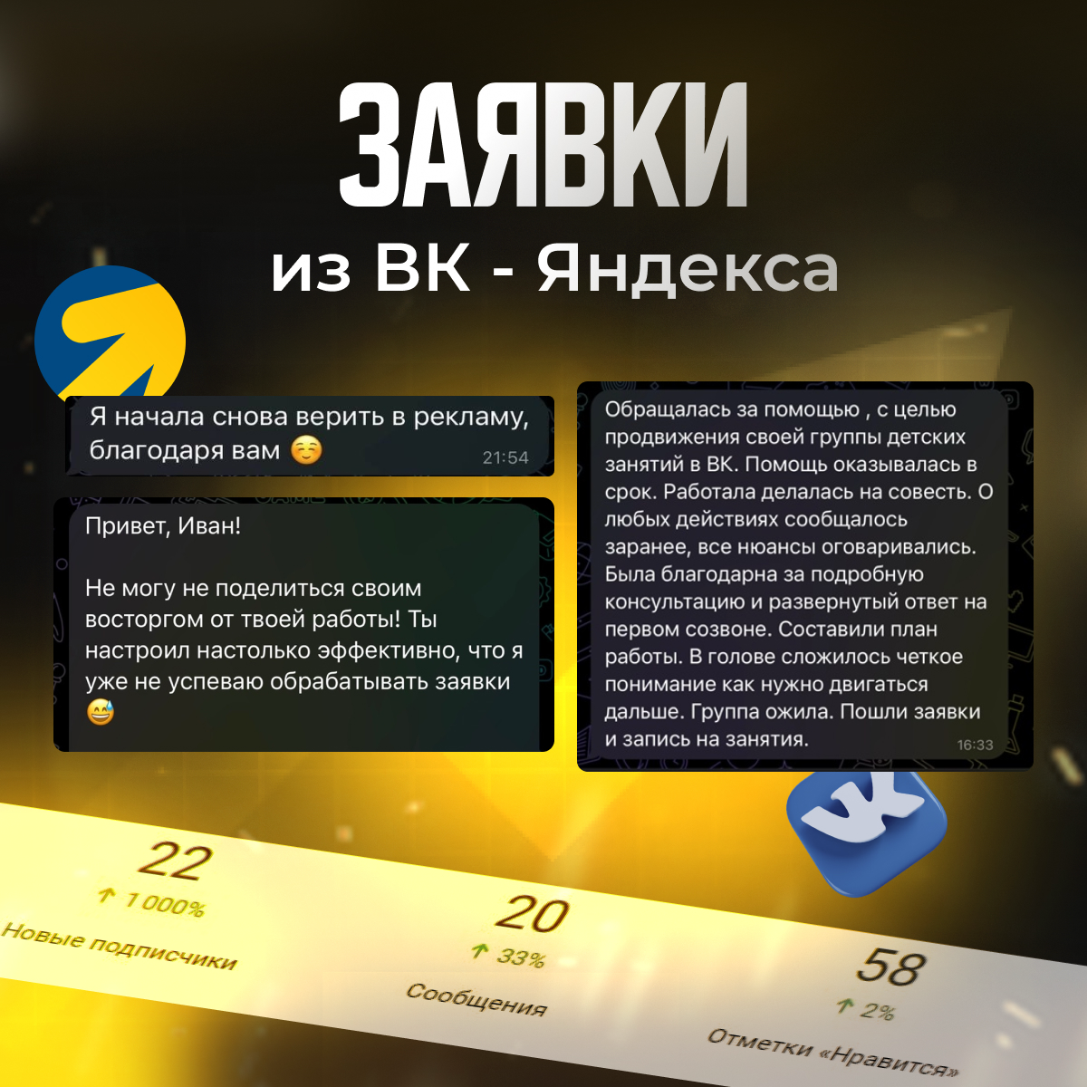 Я занимаюсь таргетированной рекламой Vконтакте уже более 5 лет (являюсь сертифицированным специалистом)
Работал и работаю с крупными проектами | Сетка — социальная сеть от hh.ru