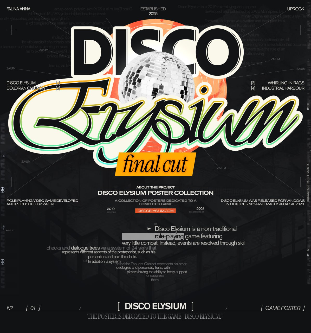 Серия плакатов от Анны Фалиной посвященная видеоигре Disco Elysium
@crokogenii – гениальный дизайн | Сетка — социальная сеть от hh.ru