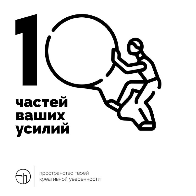 Давайте начнём неделю с анализа ваших усилий? Опишите из каких десяти (а может быть и большего количества) частей они состоят. Просто интересно.
#10идейвдень by @creativehappens | Сетка — социальная сеть от hh.ru