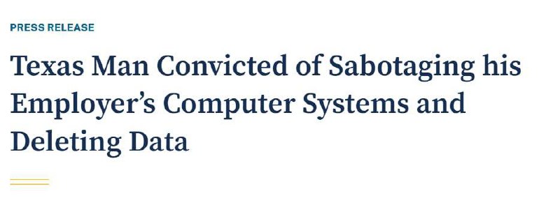 Уволенный разработчик Eaton признан виновным в масштабном саботаже
Дэвис Лу, бывший сотрудник компании Eaton, устроил крупный сбой в IT-системе предприятия после понижения в должности и последующего у... | Сетка — социальная сеть от hh.ru