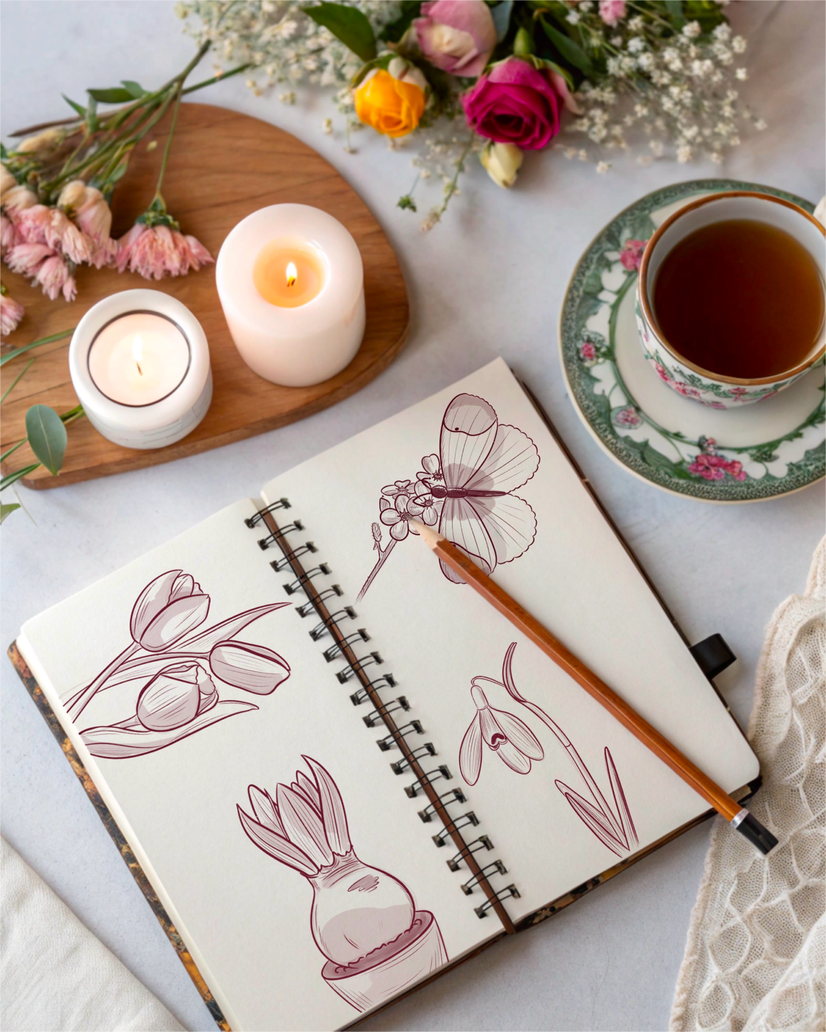 Быстрые весенние скетчи 🌱🌸 | Сетка — социальная сеть от hh.ru