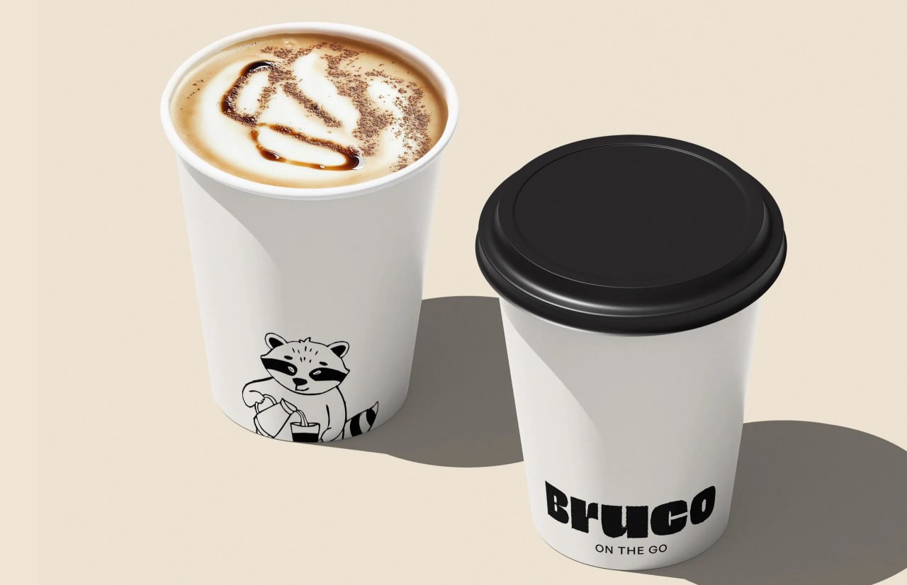 Игривая айдентика Bruco Coffee House от Dhriti.
Логотип, выполненный в жирной, слегка состаренной типографике, создает сильное и уверенное впечатление | Сетка — социальная сеть от hh.ru