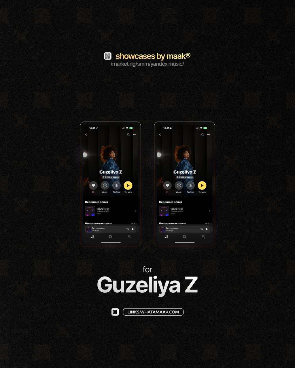 📱 Новый кейс — Продвижение в Яндекс Музыке для Guzeliya Z
💡 Что было сделано?
— Комплексное продвижение трека с целью увеличения прослушиваний и вовлеченности
🔥Заказать продвижение
⚡️Другие услуги#bym... | Сетка — социальная сеть от hh.ru