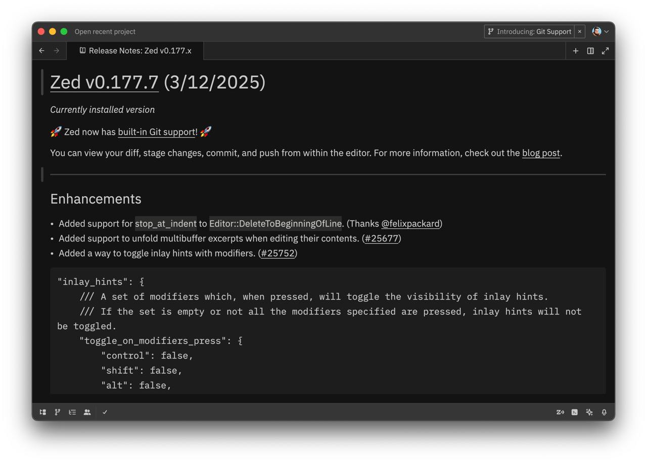В Zed v0.177 завезли поддержку GIT
Это нам надо" | Сетка — социальная сеть от hh.ru