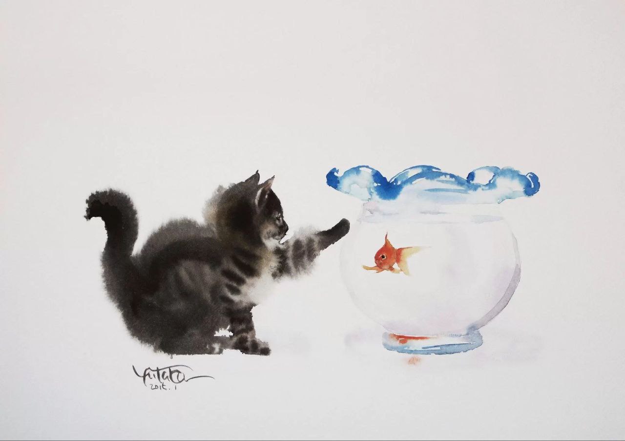 Акварельные коты Ютаки Мураками.
#котвыходногодня | Сетка — социальная сеть от hh.ru