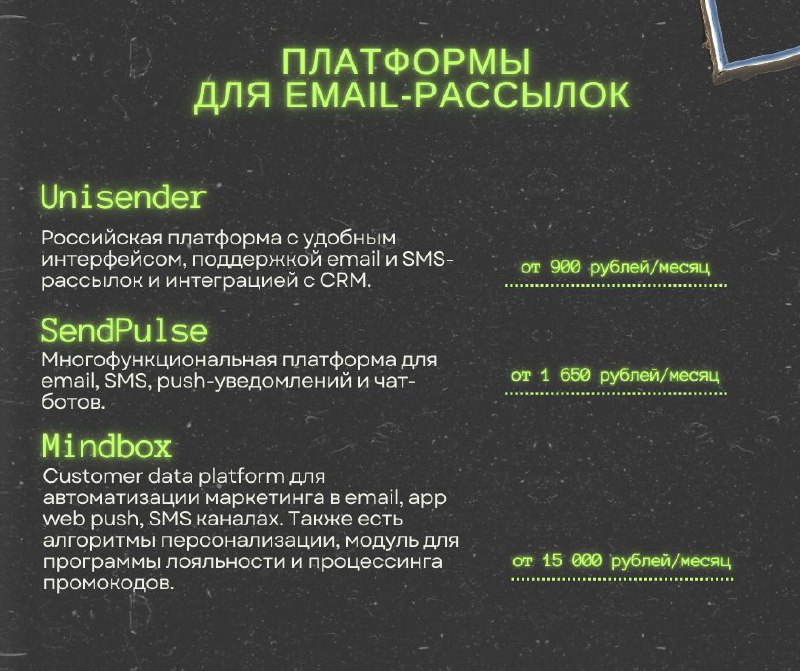 🚀 Какую платформу для email-рассылок и чат-ботов выбрать?
Если вы пока не определились с инструментом для автоматизации CRM коммуникаций, этот пост для вас | Сетка — социальная сеть от hh.ru