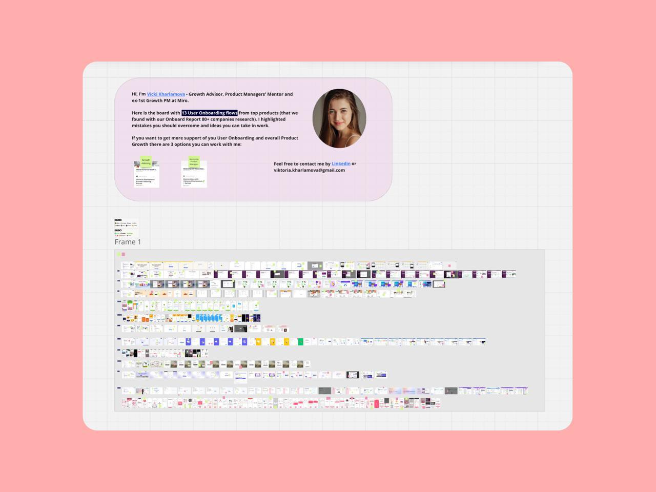 🚨 Большая подборка онбординга топовых продуктов  
Нашёл очередную годноту.
Вика Харламова собрала 500+ скриншотов, где выделила ошибки и подсветила крутые идеи для онбординга | Сетка — социальная сеть от hh.ru