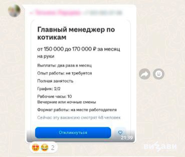 Весна — такая весна. Мартовские вакансии подъехали 🐈
☀Обязанности:
— Гладить офисных котов до состояния полного блаженства.
— Оценивать уровень мурчания по 10-балльной шкале | Сетка — социальная сеть от hh.ru