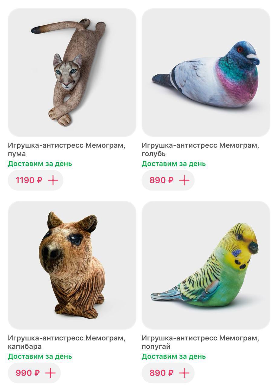 В Самокат завезли антистресс-зоопарк из кринжовых мягких игрушек. АУФ-волчару из мемов раскупили моментально по всей Москве и области!
Бибизяны в Самокате не найдены 😫 | Сетка — социальная сеть от hh.ru
