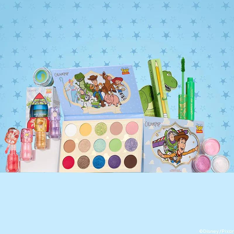 Миллениалы, для вас: косметику по «Истории игрушек» дропнул бренд ColourPop! В коллекции десять предметов: блески для губ, зеленая (!) тушь, палетка теней и блёстки для кожи | Сетка — социальная сеть от hh.ru