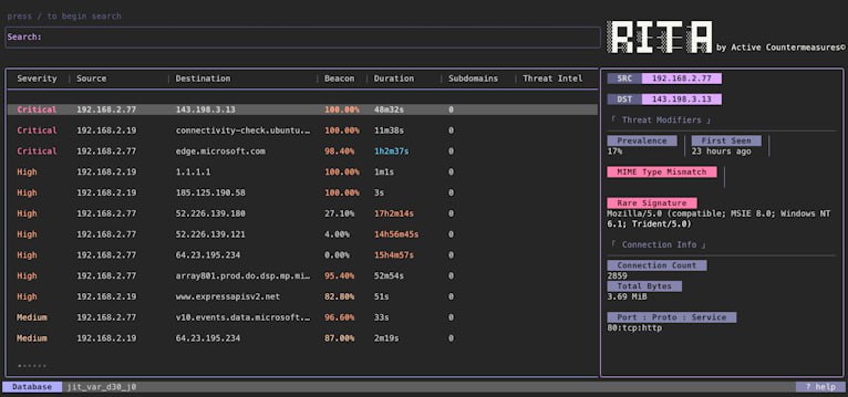 RITA - Real Intelligence Threat Analytics
https://www.activecountermeasures.com/free-tools/rita/ | Сетка — социальная сеть от hh.ru