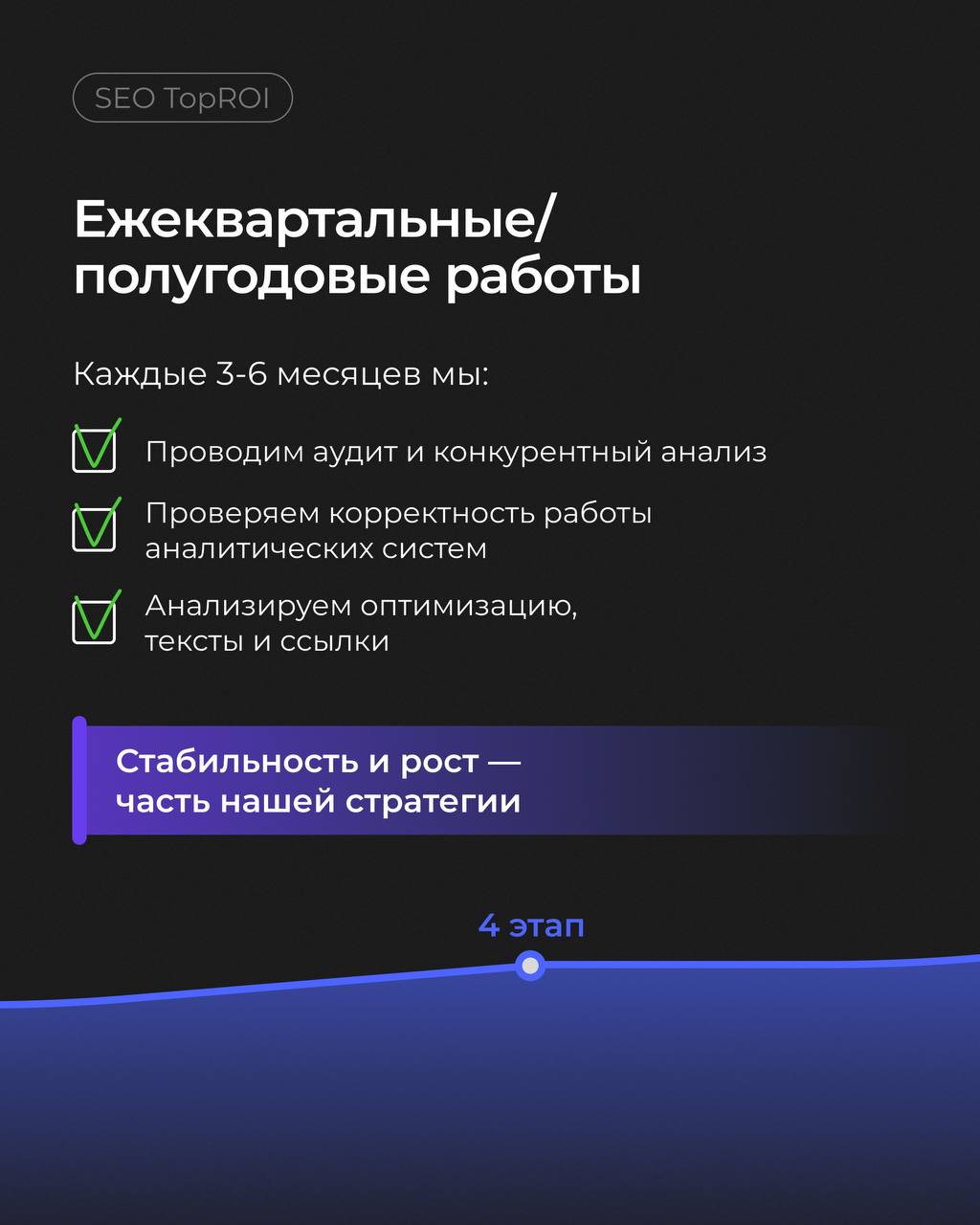 От первой строчки в поиске к первому месту в сердце…
или коротко и ясно о том, как мы работаем над SEO-продвижением вашего сайта!
Смотрите ключевые этапы работ нашей команды при запуске SEO в карточка... | Сетка — социальная сеть от hh.ru