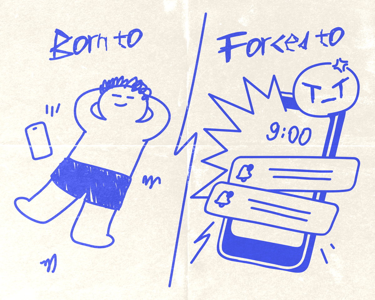 born to: я в отпуск, не пишите мне
forced to: на связи, если что-то срочное ✌🏼😗🙏🏽 | Сетка — социальная сеть от hh.ru