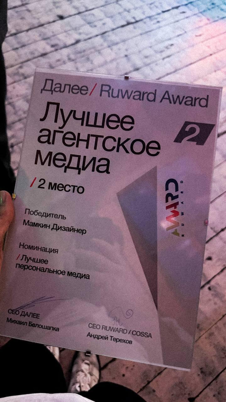 В прошлом году я принимал участие в премии от «Далее» и занял второе место за лучшее персональное медиа | Сетка — социальная сеть от hh.ru