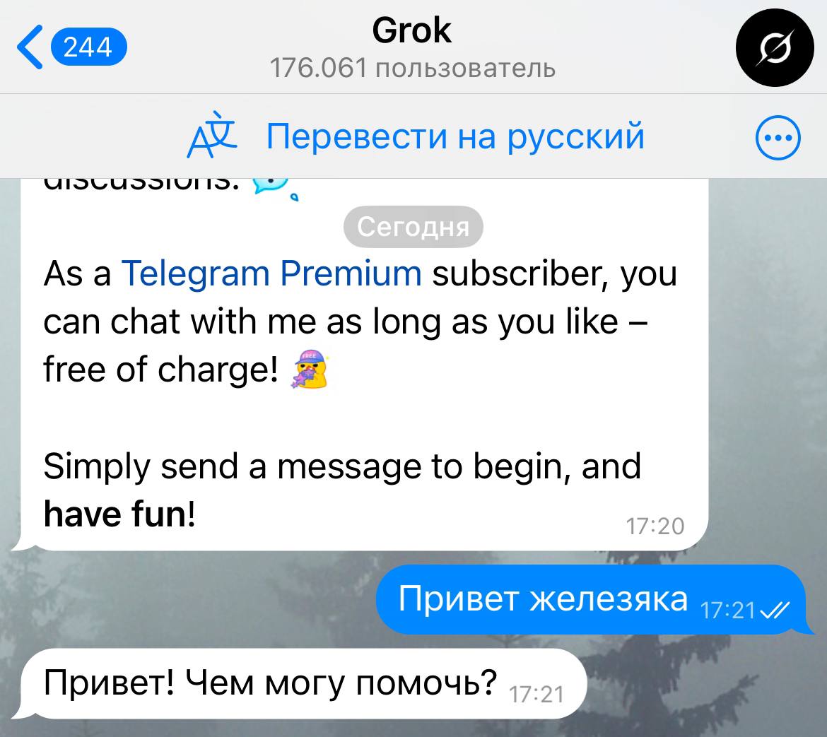 Grok теперь в Телеграм!
Маск официально запустил чат-бот в Telegram.
Раньше на это намекал сам Дуров — теперь всё подтверждено | Сетка — социальная сеть от hh.ru