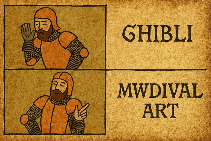 ⚡️❗️Вам всем понравилось превращать мемы в Ghibli с ChatGPT 4o, но готовы ли вы к средневековым арт-мемам с ChatGPT 4o?!
By davincisdigital
#нейросеть #нейросети #AIArsenal #ChatGPT #ChatGPT4o | Сетка — социальная сеть от hh.ru