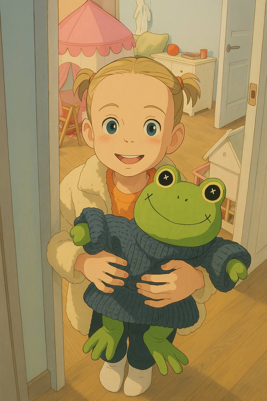 На выходных много экспериментировал с гиблификацией. Это конечно да, особенно круто в стиле Миядзаки получаются дети
Ах вот зачем нужны были все эти детские фотографии на телефоне) | Сетка — социальная сеть от hh.ru