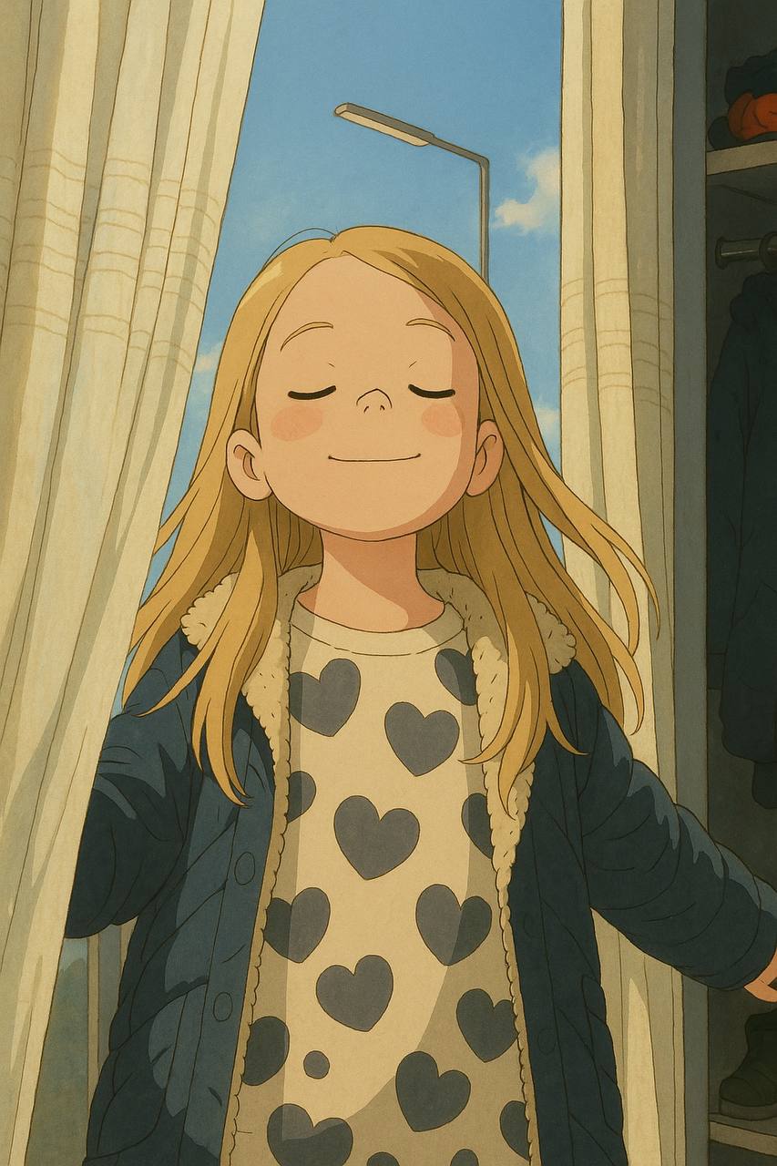 На выходных много экспериментировал с гиблификацией. Это конечно да, особенно круто в стиле Миядзаки получаются дети
Ах вот зачем нужны были все эти детские фотографии на телефоне) | Сетка — социальная сеть от hh.ru