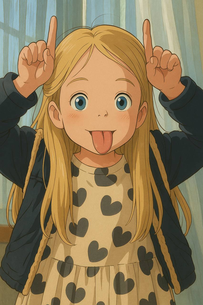 На выходных много экспериментировал с гиблификацией. Это конечно да, особенно круто в стиле Миядзаки получаются дети
Ах вот зачем нужны были все эти детские фотографии на телефоне) | Сетка — социальная сеть от hh.ru