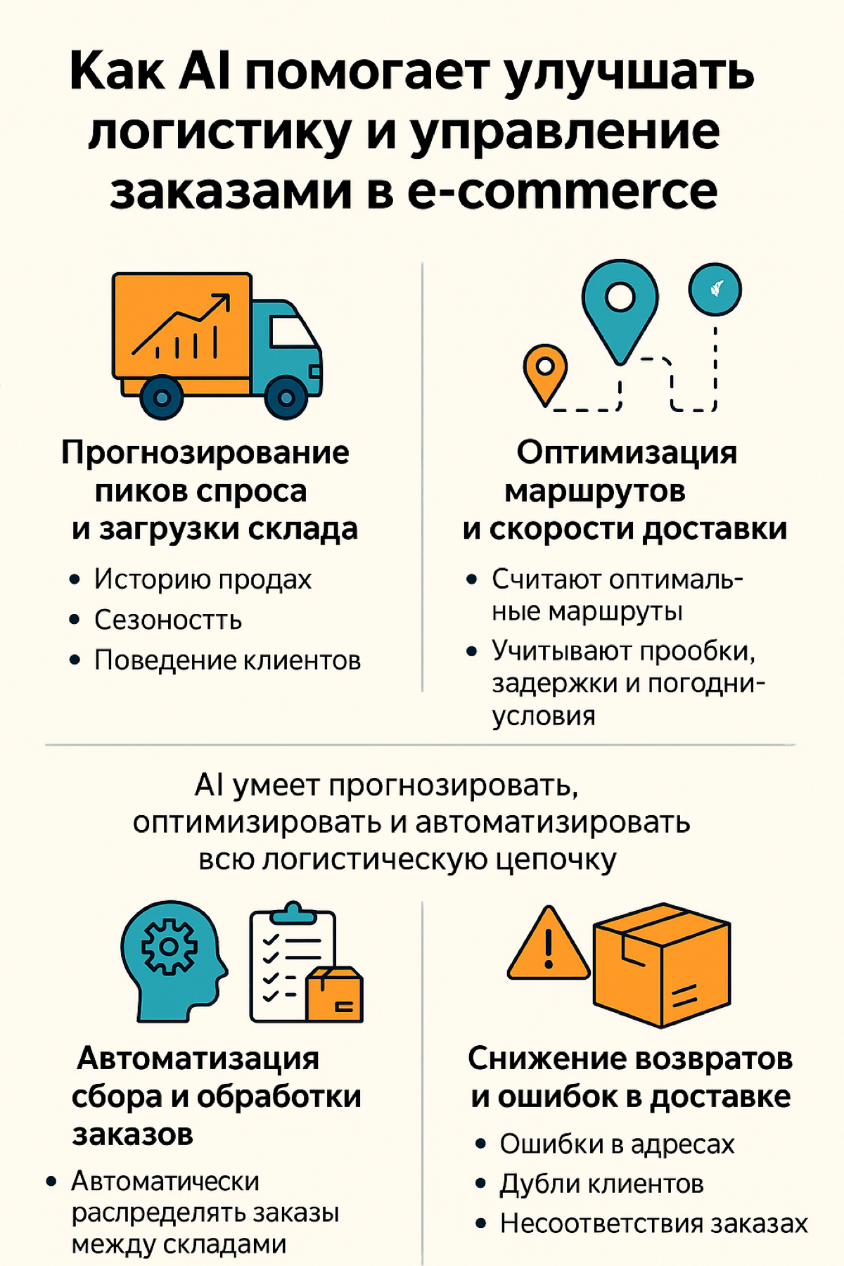 📦 Как AI помогает улучшать логистику и управление заказами | Сетка — социальная сеть от hh.ru