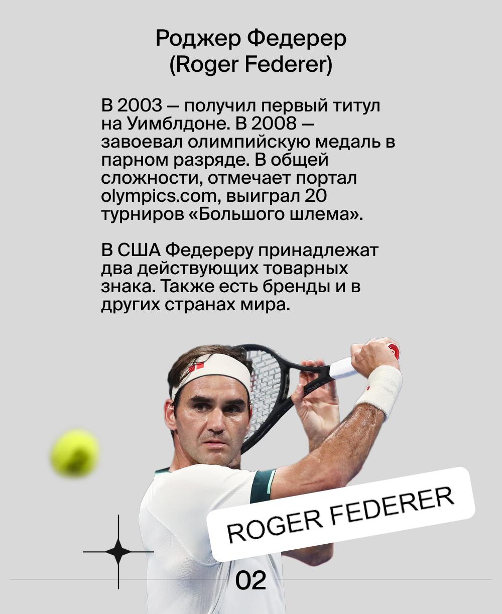 Какие товарные знаки зарегистрированы у известных теннисистов? 🎾
Лучшие ракетки мира конвертируют свой успех в товарные знаки | Сетка — социальная сеть от hh.ru