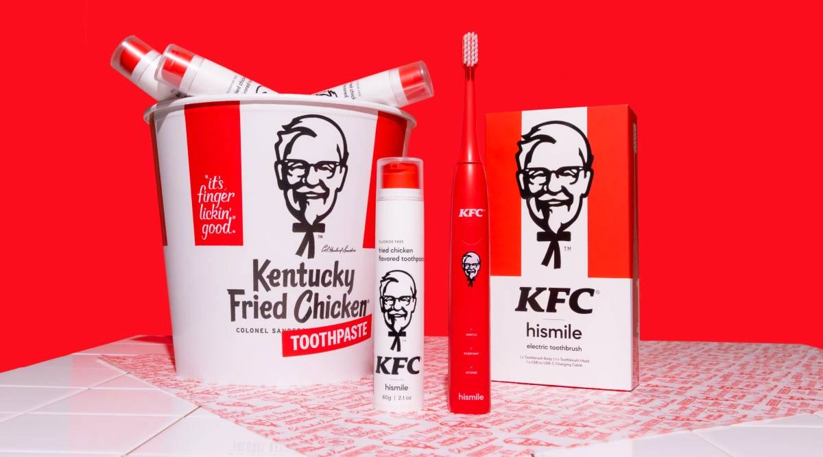 ААААА, вы не поверите! KFC выпустил зубную пасту со вкусом жареной курочки — И ЭТО НЕ ШУТКА! Бренд Hismile вдохновился секретными рецептами из 11 специй и выпустил в коллабе с фастфудом брендированную... | Сетка — социальная сеть от hh.ru