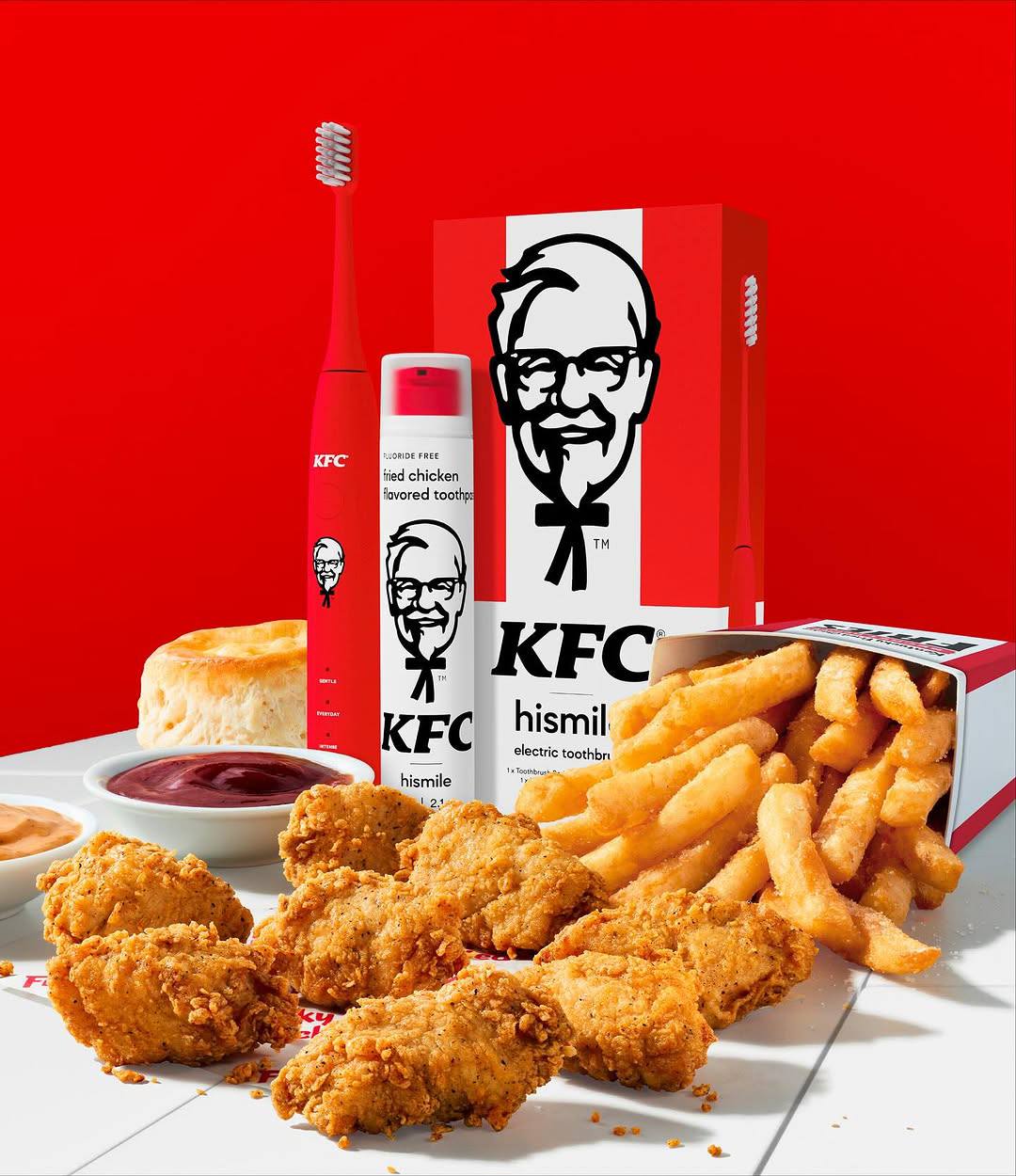 ААААА, вы не поверите! KFC выпустил зубную пасту со вкусом жареной курочки — И ЭТО НЕ ШУТКА! Бренд Hismile вдохновился секретными рецептами из 11 специй и выпустил в коллабе с фастфудом брендированную... | Сетка — социальная сеть от hh.ru