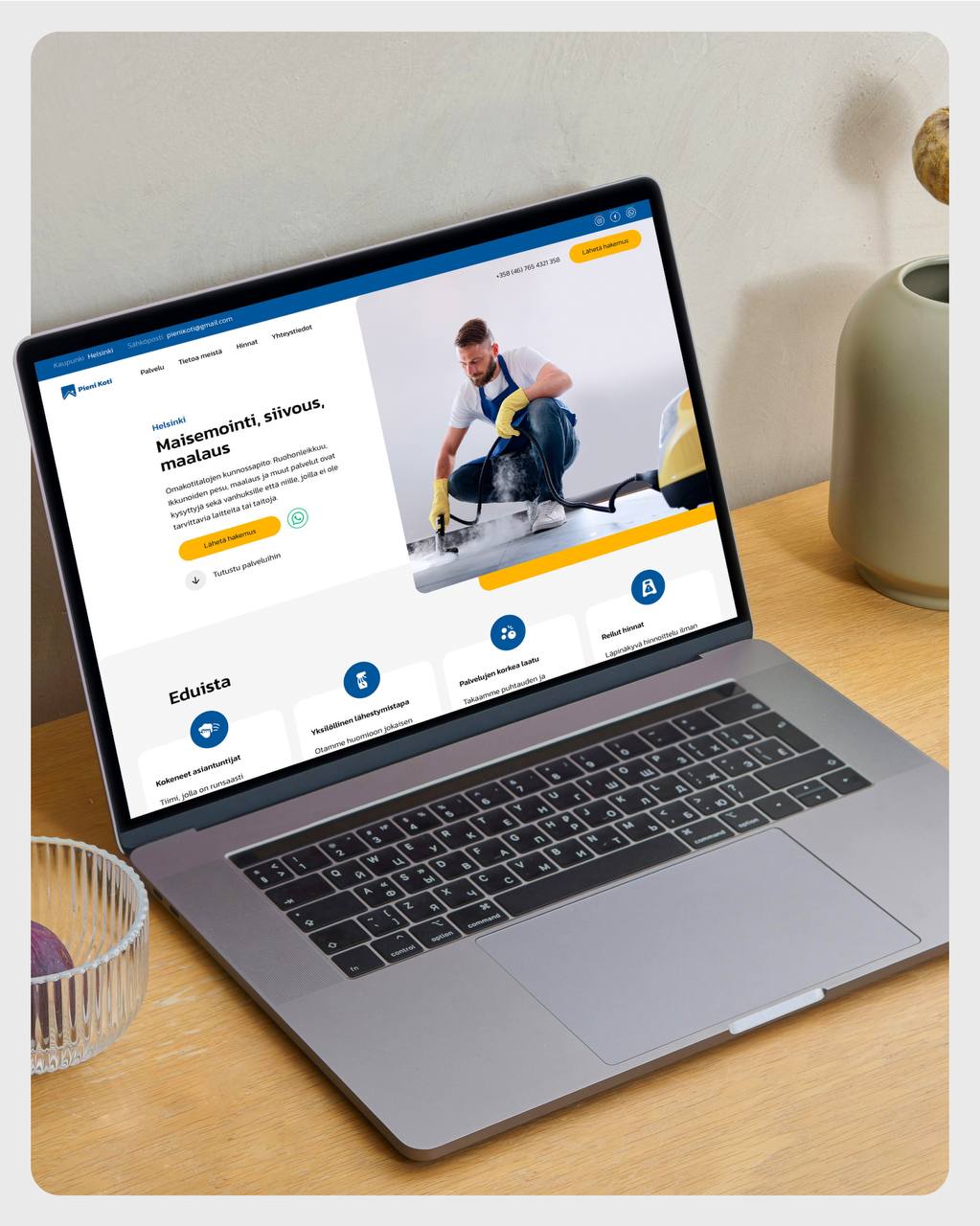 Новый кейс!
Сделали сайт для финской компании по уборке помещений Pieni Koti | Сетка — социальная сеть от hh.ru