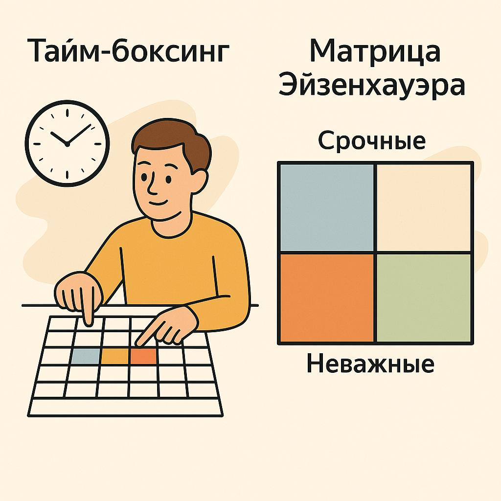 Сегодня я узнал, что такое тайм-боксинг и как связать его с матрицей Эйзенхауэра. Если эти слова не знакомы, то это инструменты, которые помогают привести задачи в порядок и спокойно двигаться к целям | Сетка — социальная сеть от hh.ru