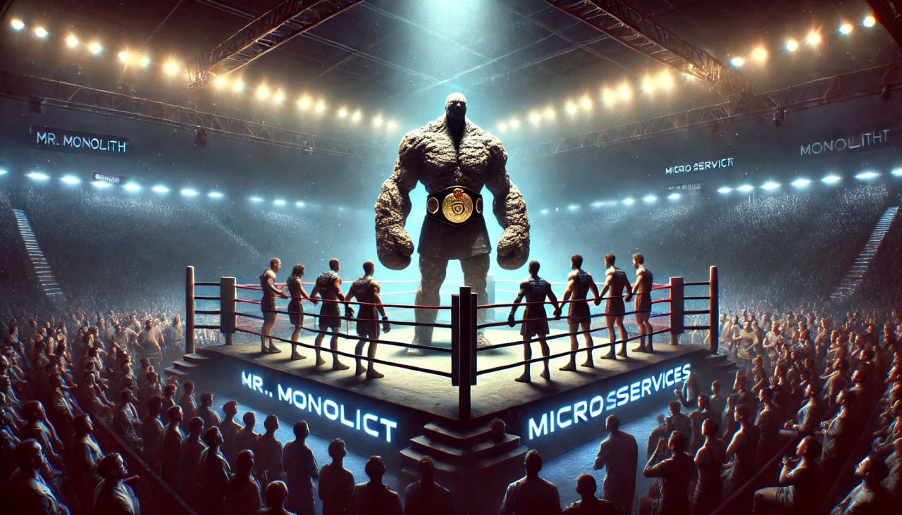 Мистер Монолит vs банда микросервисов 🥊
Объявим участников. В правом углу — бывший чемпион в супертяжелом весе, грозный и опытный Мистер Монолит | Сетка — социальная сеть от hh.ru