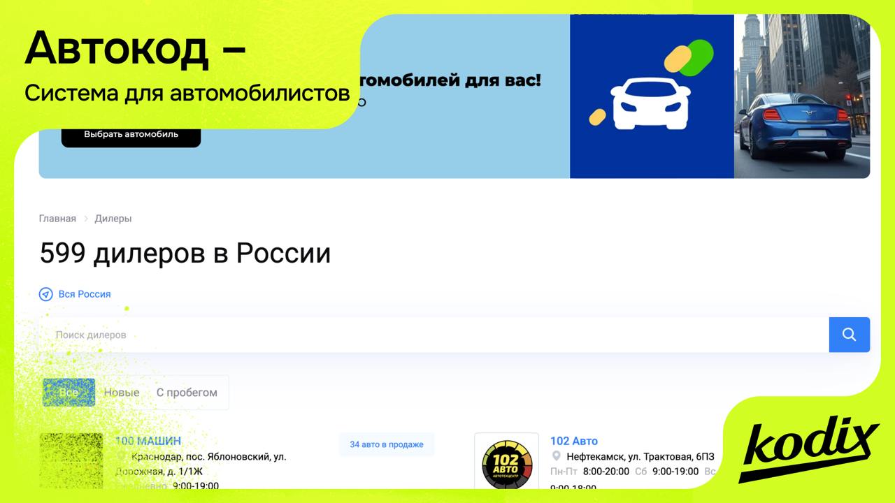Слышали про сервис проверки автомобиля «Автокод»? 
Год назад этот сервис забрал первое место в спецовом рейтинге, обойдя таких гигантов как «Авто.ру», «Автотека», «Автоистория» и «Дром» | Сетка — социальная сеть от hh.ru