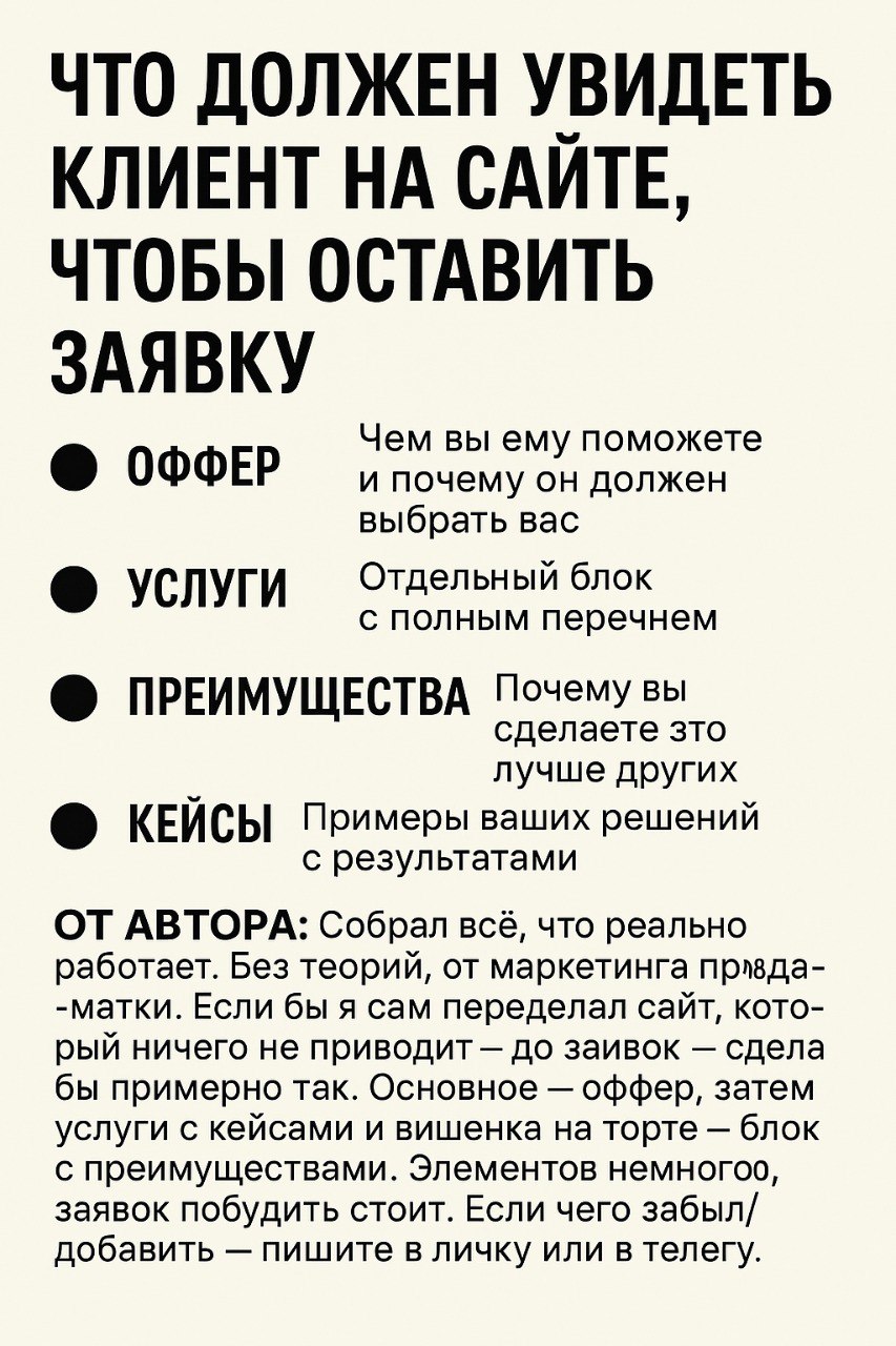 Мини-гайд: Что должен увидеть клиент на сайте, чтобы оставит | Сетка — социальная сеть от hh.ru
