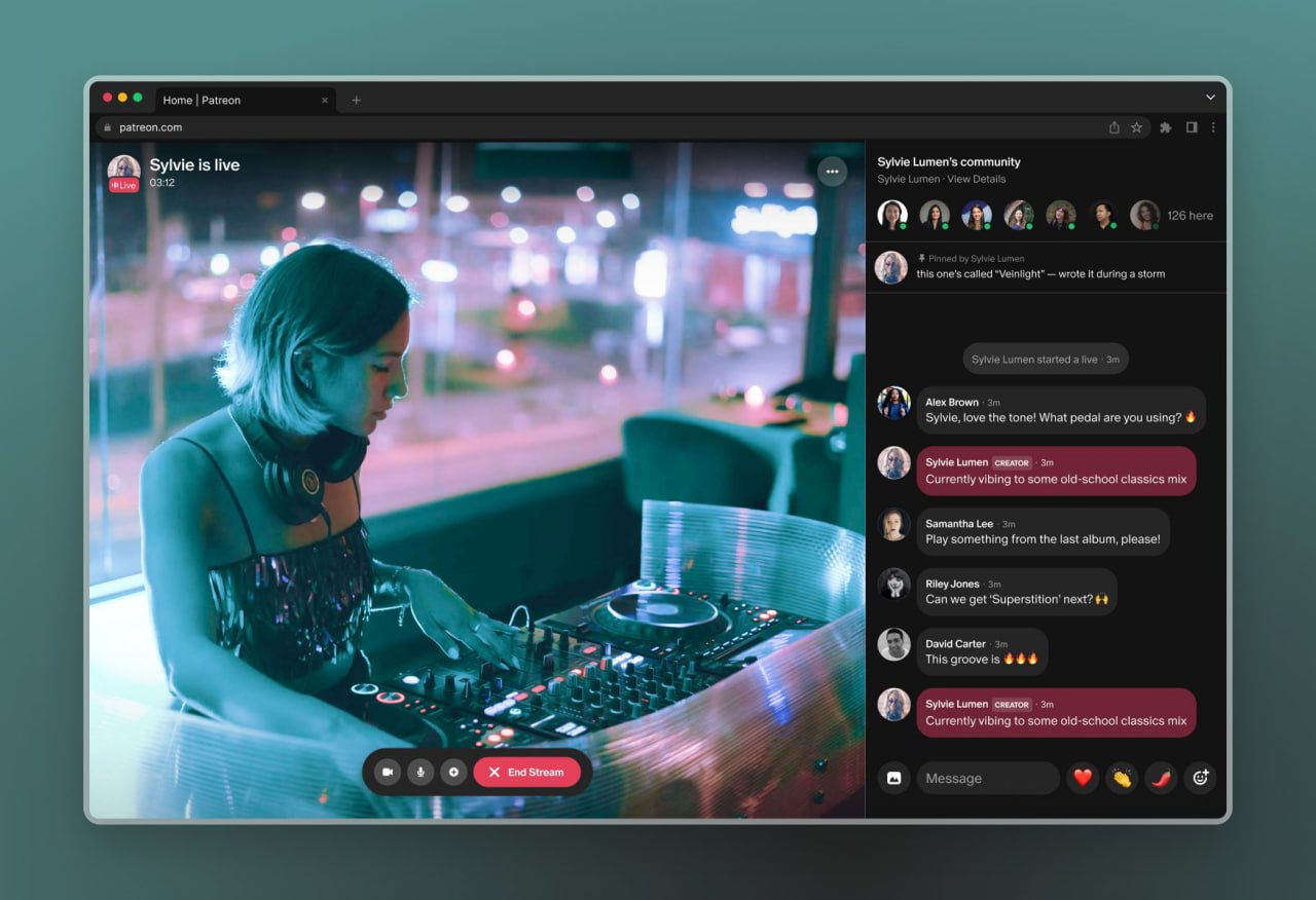 Patreon продолжает обрастать фичами полноценной соцсети и запускает собственные прямые эфиры — теперь можно будет стримить прямо в приложении, без OBS и прочего софта | Сетка — социальная сеть от hh.ru