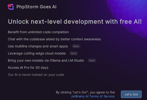 Новости дня
!> Вышел PhpStorm 2025.1
Значительные улучшения в AI Assistant (например, можно подключить локальную LM Studio, поддержка | Сетка — социальная сеть от hh.ru