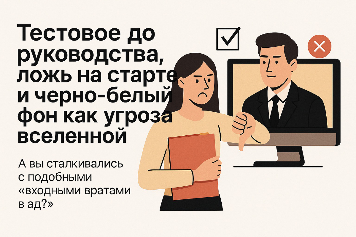 Тестовое До руководства, ложь на старте и черно-белый фон... | Сетка — социальная сеть от hh.ru
