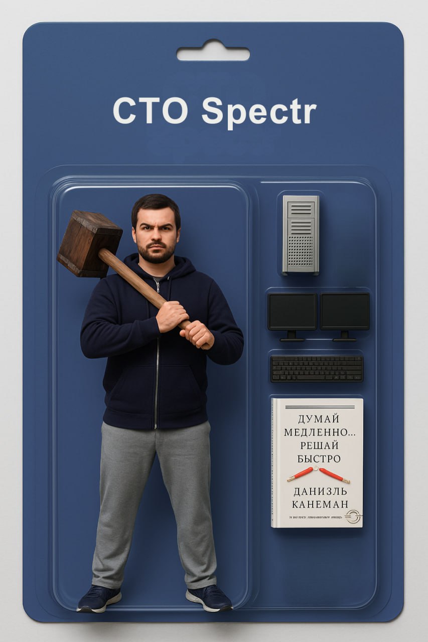 Пропустили себя сквозь СhatGPT.
В блистерпаке Spectr малая часть наших сотрудников и вещи, без которых день — не день.
Все сходства — фифти/ фифти 😁 | Сетка — социальная сеть от hh.ru