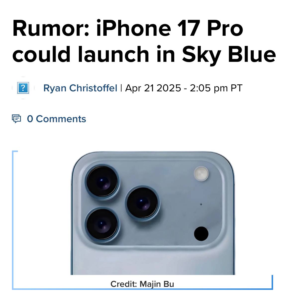 iPhone 17 Pro выпустят в голубом цвете. Более того, инсайдеры сообщают, что Apple хочет построить целую кампанию вокруг голубого айфона.
Роскомнадзор уже готовит иск 😧 | Сетка — социальная сеть от hh.ru