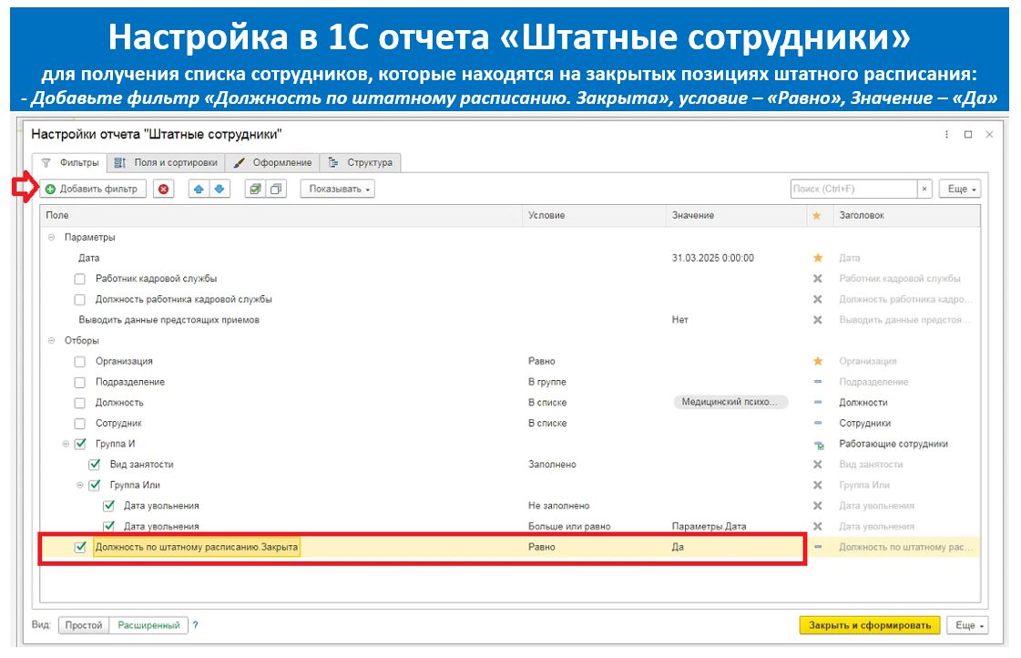 Занятые штатные единицы на закрытых позициях штатного расписания в 1С
При работе со штатным расписанием всегда необходимо придерживаться правила: закрываем (т.е | Сетка — социальная сеть от hh.ru