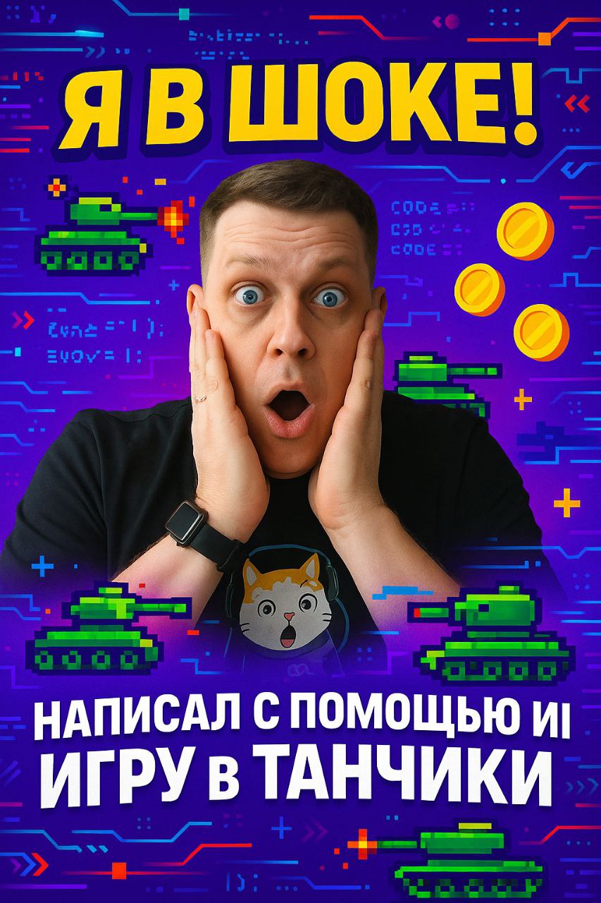 😱 Я в ШОКЕ!
📟 Написал свою первую игру в танчики с помощью GPT!
💡 Сел, дал команду — и понеслась:
🚀 Искусственный интеллект выдал код,
🎯 Танки ездят, стреляют, взрываются — кайф!
🎮 Это не просто игра,... | Сетка — социальная сеть от hh.ru