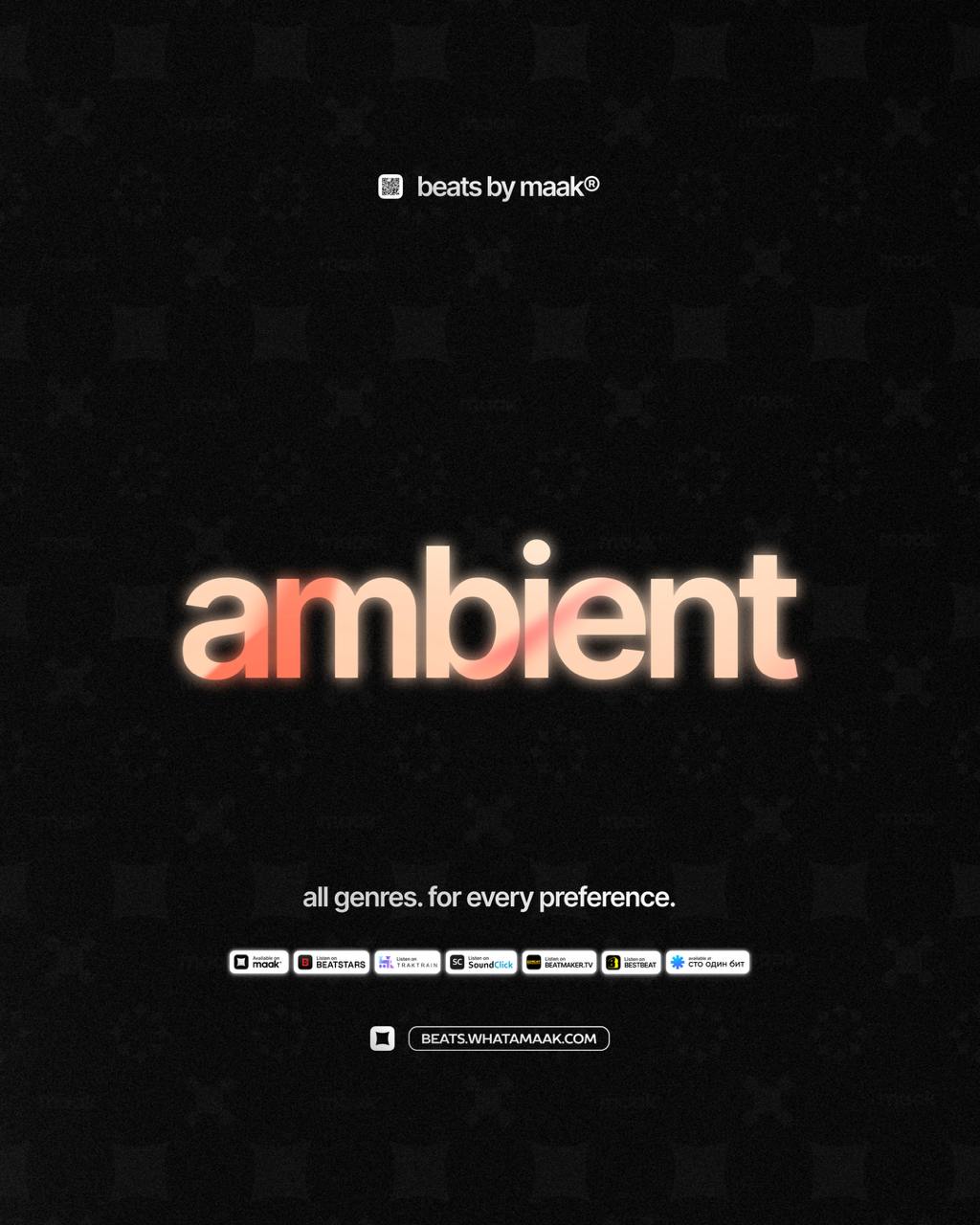 ⚡️ «Ambient биты» ╳ от maak®ℹ️ В нашем каталоге более 400 различных аранжировок, в самых популярных жанрах, на любой вкус и предпочтения | Сетка — социальная сеть от hh.ru