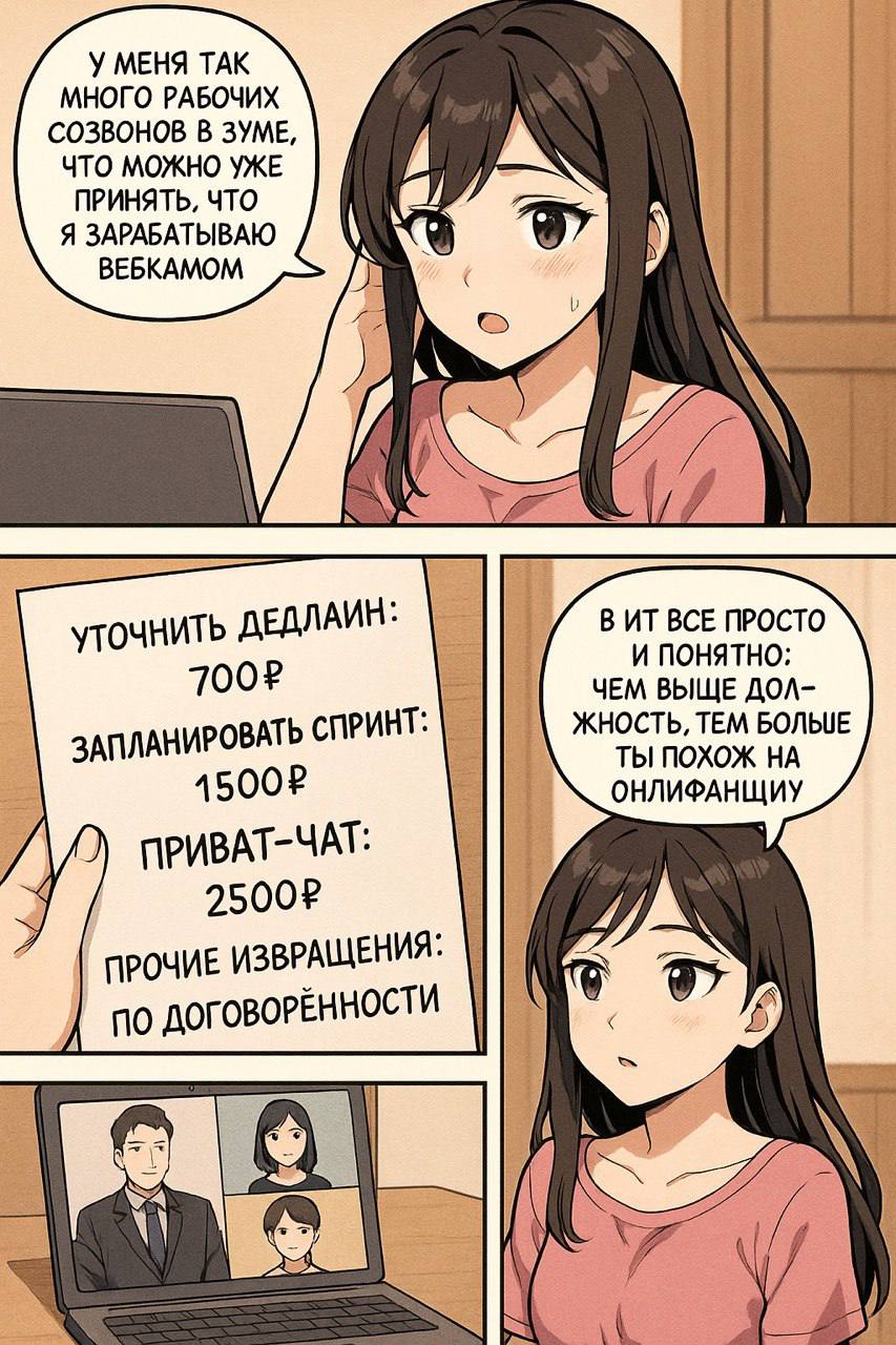 🍊 Онлифанс vs IT Рубрика «Воскресная манга»
Генерация мысли через ИИ
У кого так же? 😅
#Комикс | Сетка — социальная сеть от hh.ru