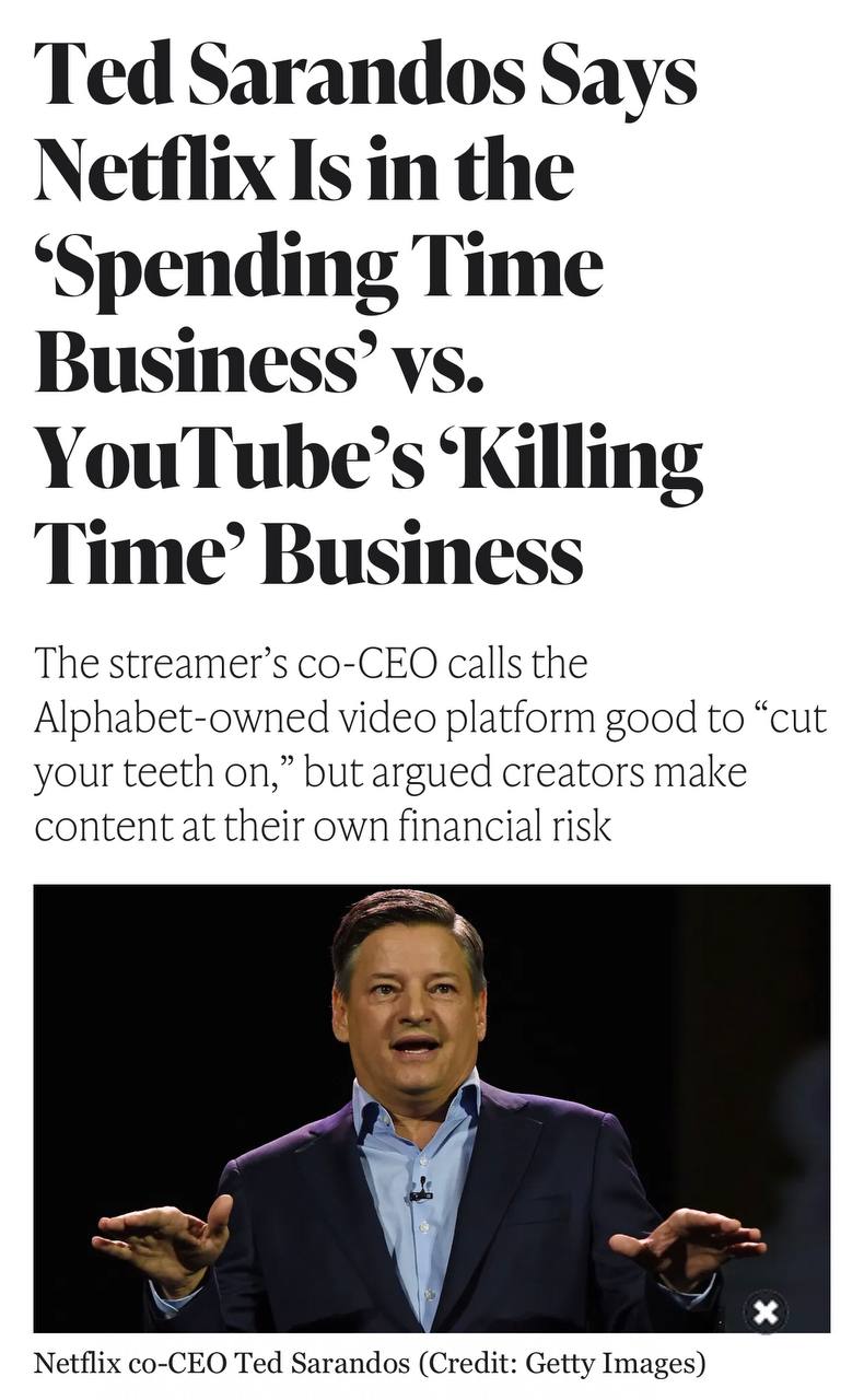 Коупинговые механизмы у всех проявляются по-разному 😳
Глава Netflix на прошлой неделе разошелся и выдал несколько тезисов: его компания не убивает, а "спасает Голливуд" (лица киноманов представили?), ... | Сетка — социальная сеть от hh.ru