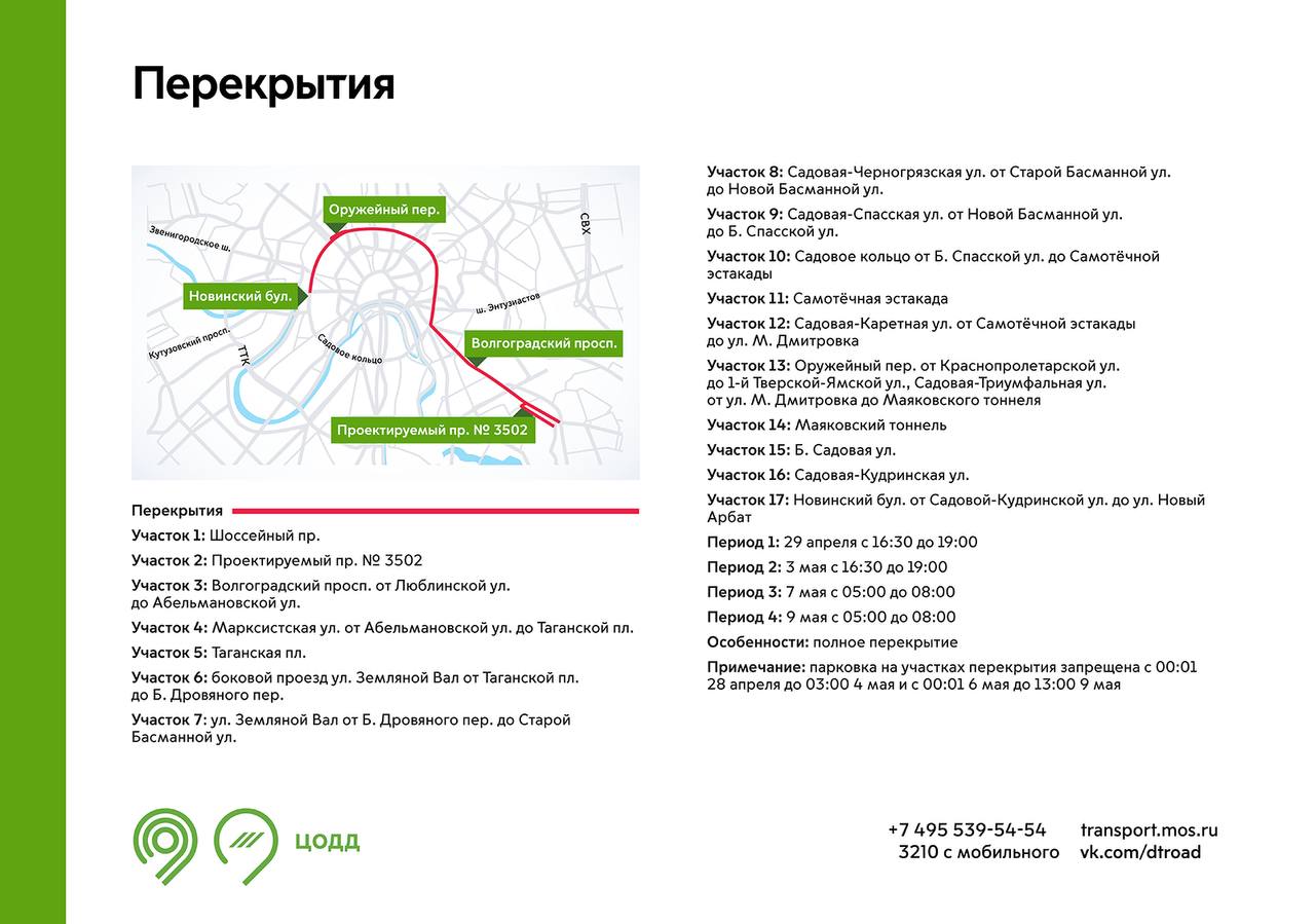 ⛔️В Москве ограничат движение 29 апреля, 3 и 7 мая из-за подготовки к Параду ПобедыПланируйте свой маршрут заранее с учетом перекрытий
📲Подпишитесь на Вдвижении | Сетка — социальная сеть от hh.ru