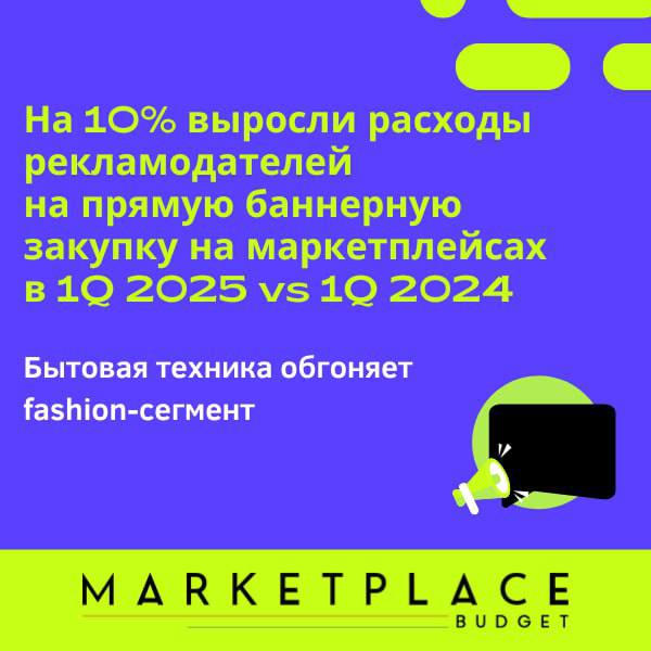 ⚡️ Объемы баннерной закупки на маркетплейсах в 1 квартале 2025 года
🔣 В 1 квартале 2025 года затраты на баннерное размещение составили 6,7 млрд рублей, что на 10% больше, чем в 2024 | Сетка — социальная сеть от hh.ru