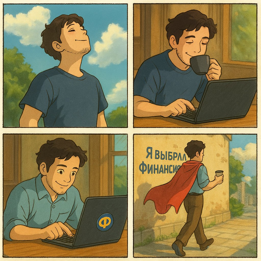 Как меняется жизнь, когда меняешь Excel на автоматизацию
Немного похулиганили с нейронкой и нарисовали комикс о том, как меняется жизнь, когда для работы используешь автоматизацию с сервисом «Финансис... | Сетка — социальная сеть от hh.ru